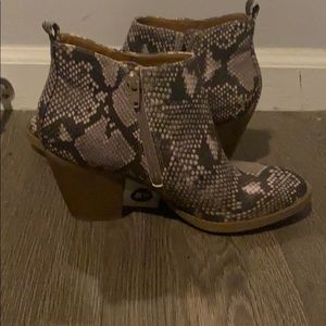 Snake skin booties